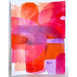 Intersectionality 2 Original Abstract Acrylic Painting 11x14in Mat Frame Ready